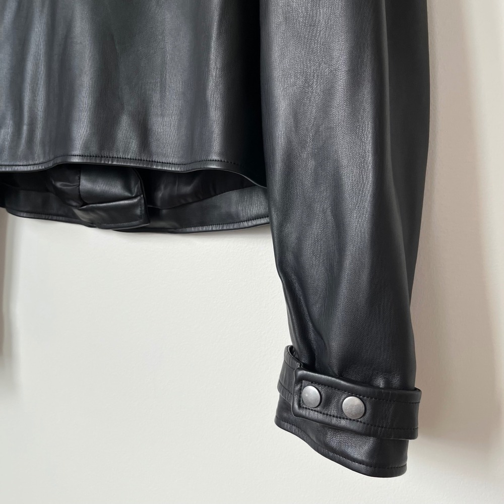Maeve Faux Leather Femme Moto Jacket Black Womens XL - Picture 10 of 16